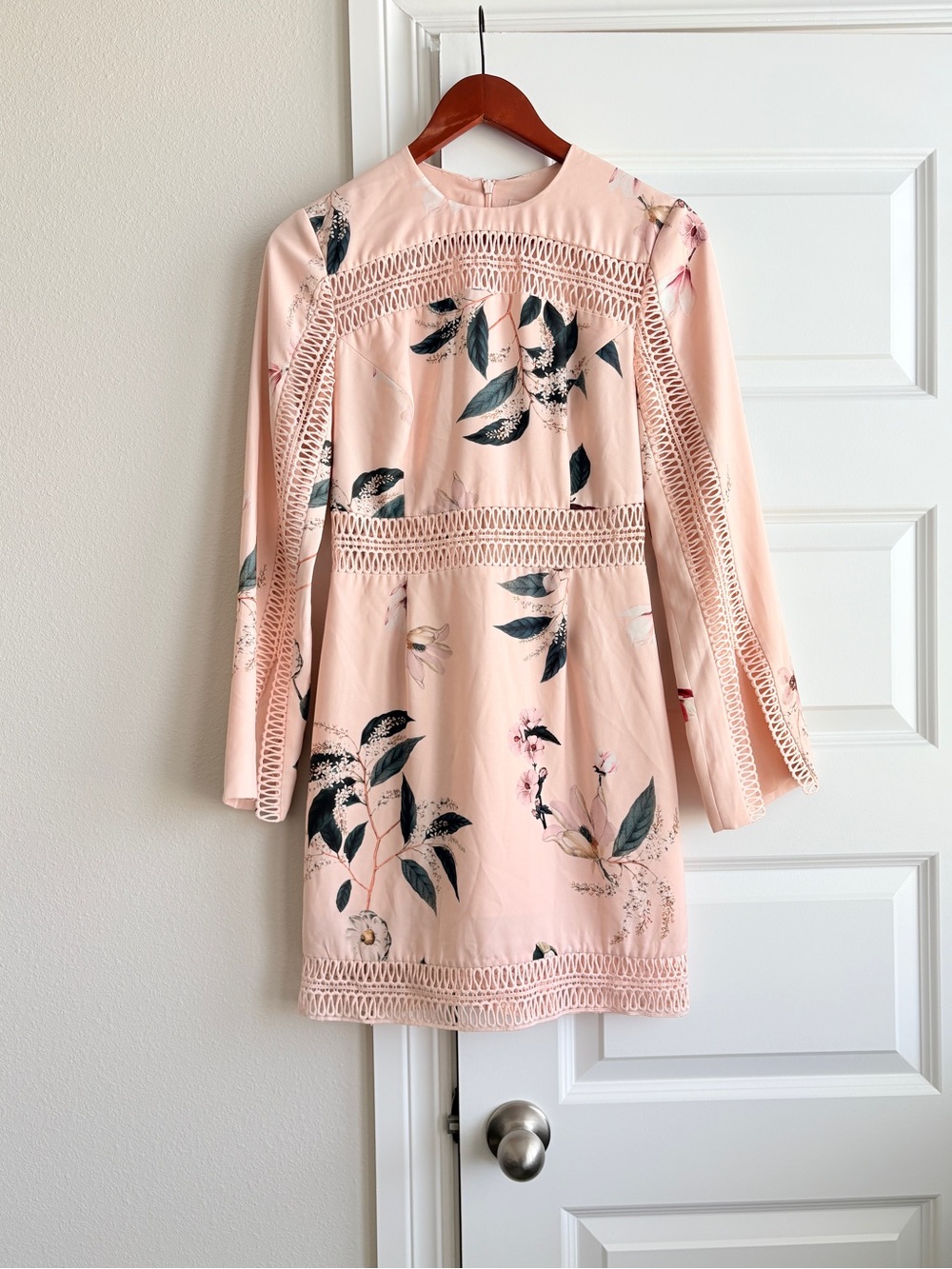 Keepsake The Label Indulge Blush Floral Lace Mini Dress S M